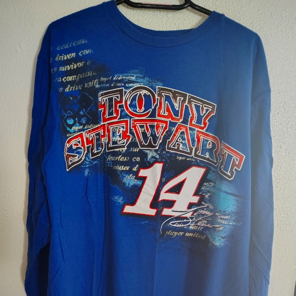 XL Blue Tony Stewart Chase Authentics NASCAR Long Sleeve Shirt